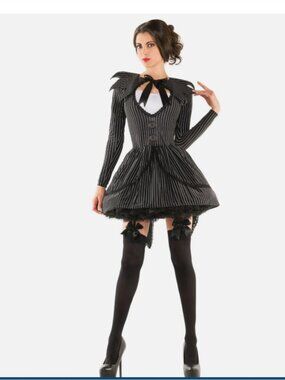 Party King Bad Dreams Babe Pin Stripe Dress Adult Womens Halloween Costume PK407